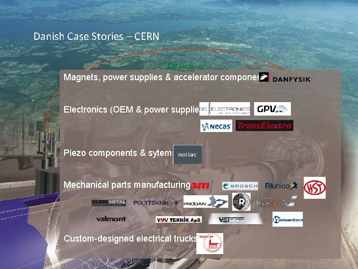 Danish Case Stories – CERN Magnets, power supplies & accelerator components Electronics (OEM &