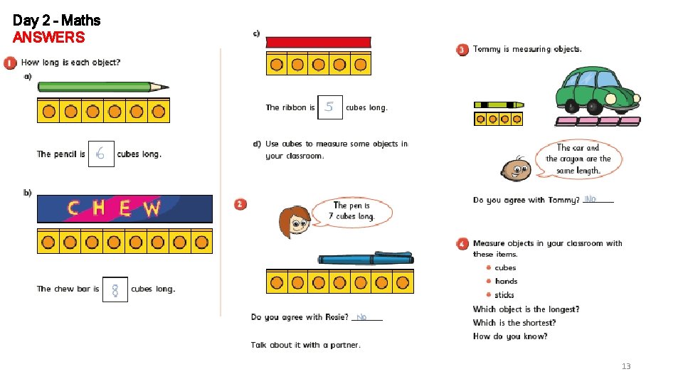 Day 2 – Maths ANSWERS 13 