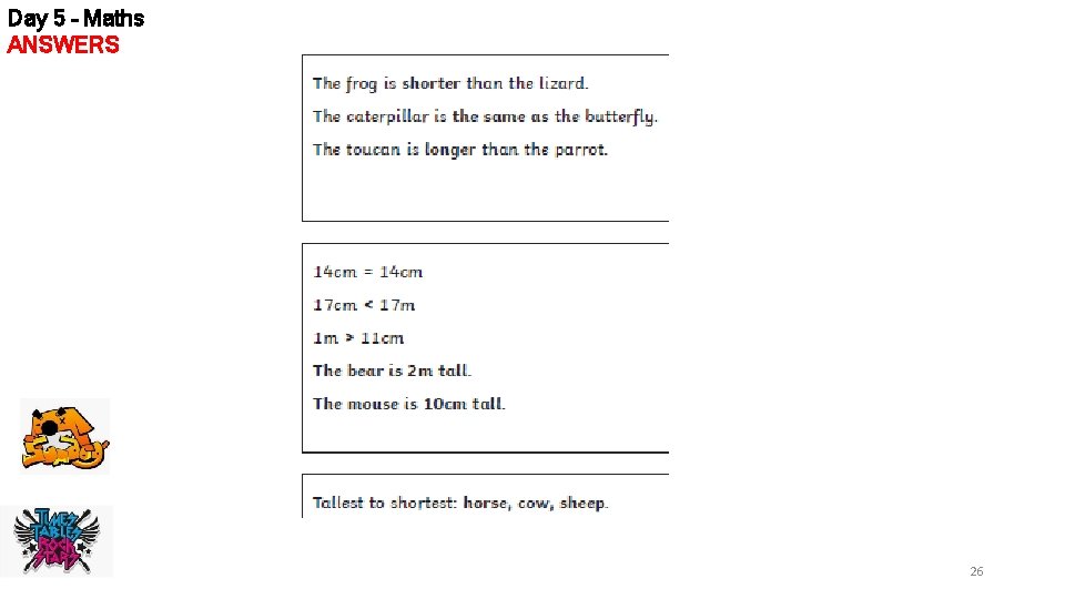 Day 5 – Maths ANSWERS 26 