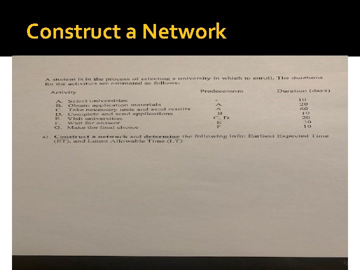 Construct a Network 13 