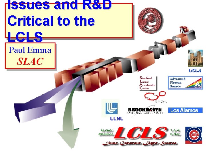 Issues and R&D Critical to the LCLS Paul Emma SLAC UCLA LLNL 