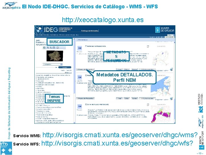 El Nodo IDE-DHGC. Servicios de Catálogo - WMS - WFS http: //xeocatalogo. xunta. es