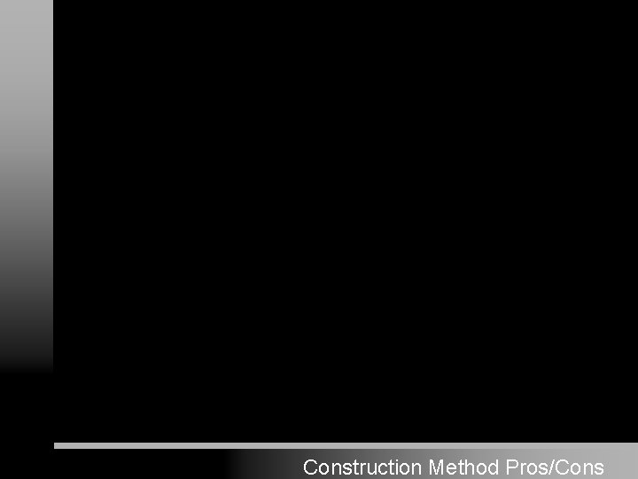 Construction Method Pros/Cons 