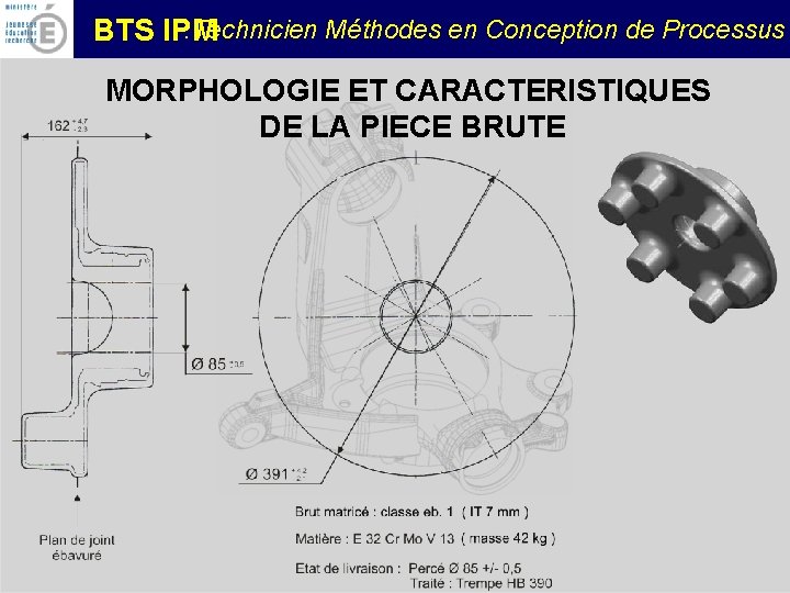 : Technicien Méthodes en Conception de Processus BTS IPM MORPHOLOGIE ET CARACTERISTIQUES DE LA