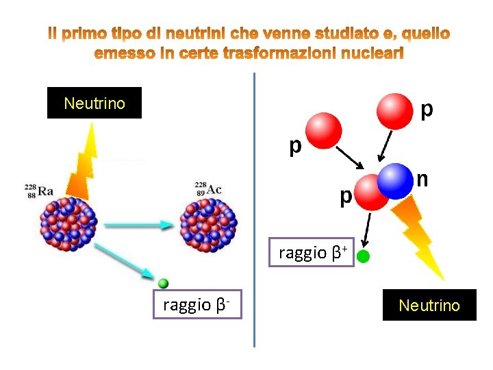 Neutrino raggio β+ raggio β- Neutrino 