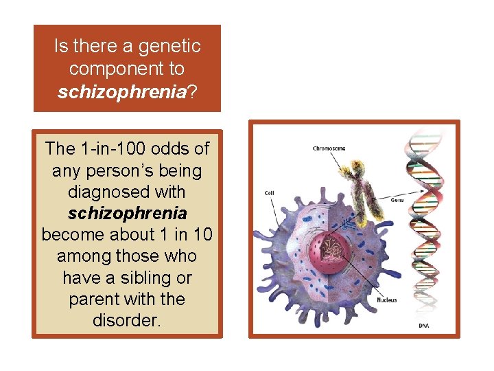 Is there a genetic component to schizophrenia? The 1 -in-100 odds of any person’s