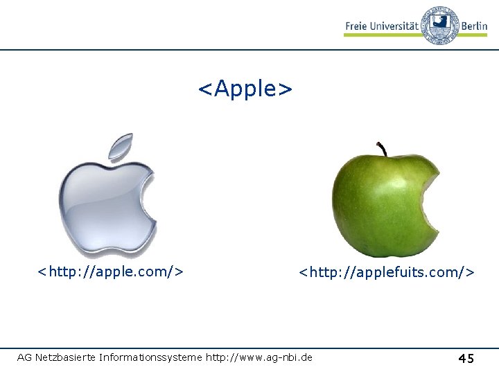 <Apple> <http: //apple. com/> <http: //applefuits. com/> AG Netzbasierte Informationssysteme http: //www. ag-nbi. de