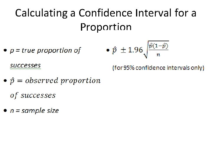 Calculating a Confidence Interval for a Proportion 