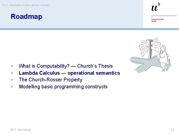 PS — Introduction to the Lambda Calculus Roadmap > > What is Computability? —