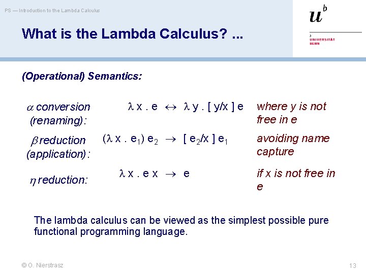 PS — Introduction to the Lambda Calculus What is the Lambda Calculus? . .