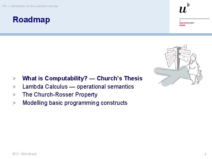 PS — Introduction to the Lambda Calculus Roadmap > > What is Computability? —