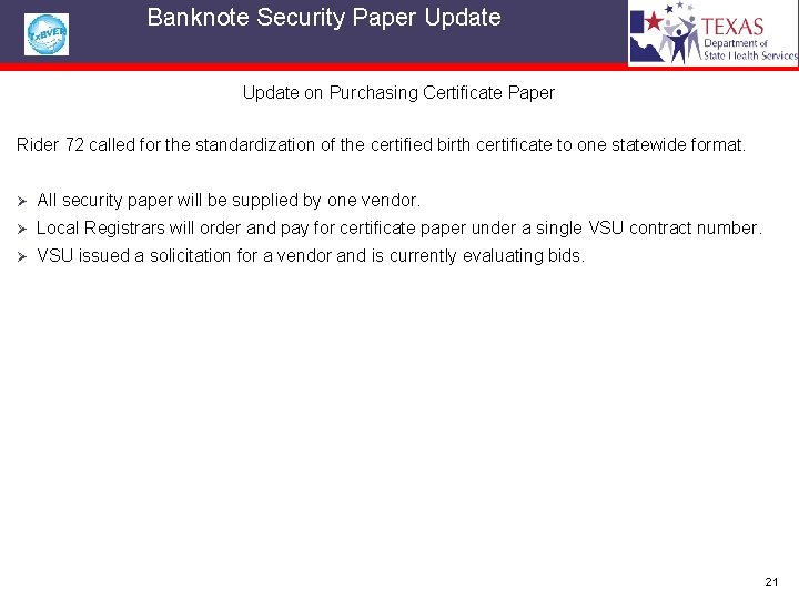  Banknote Security Paper Update on Purchasing Certificate Paper Rider 72 called for the