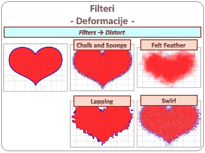 Filteri - Deformacije Filters → Distort 