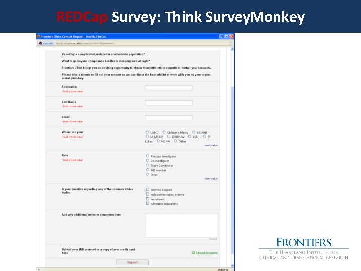 REDCap Survey: Think Survey. Monkey 