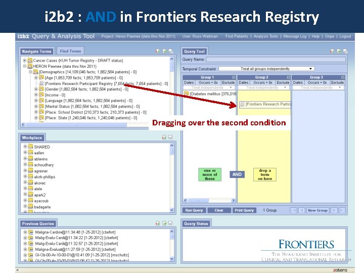i 2 b 2 : AND in Frontiers Research Registry Dragging over the secondition