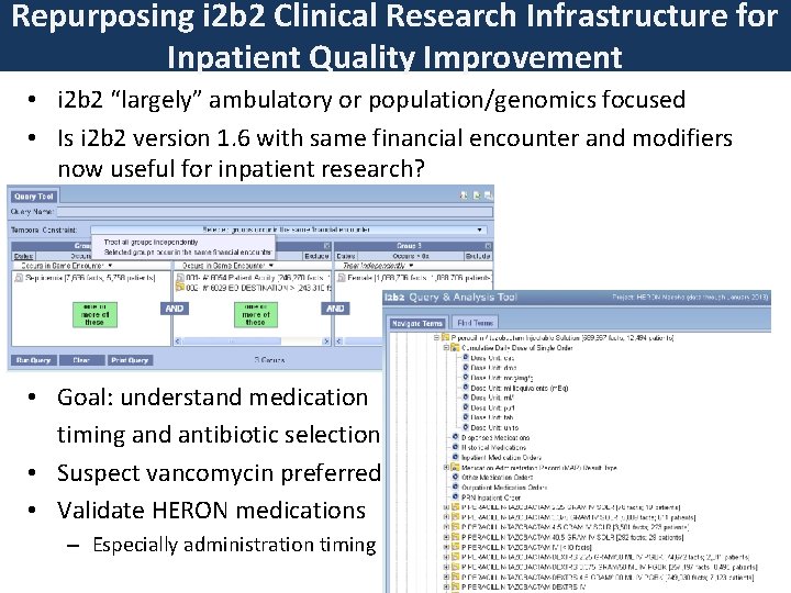 Repurposing i 2 b 2 Clinical Research Infrastructure for Inpatient Quality Improvement • i