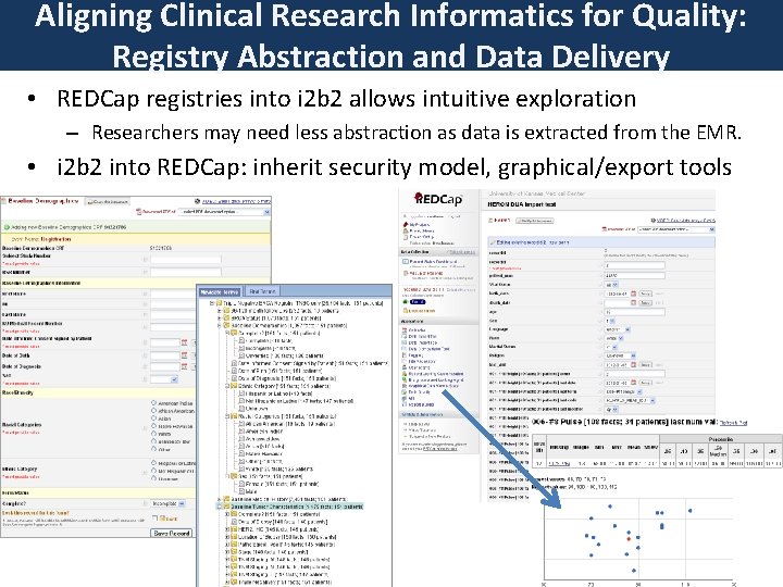 Aligning Clinical Research Informatics for Quality: Registry Abstraction and Data Delivery • REDCap registries