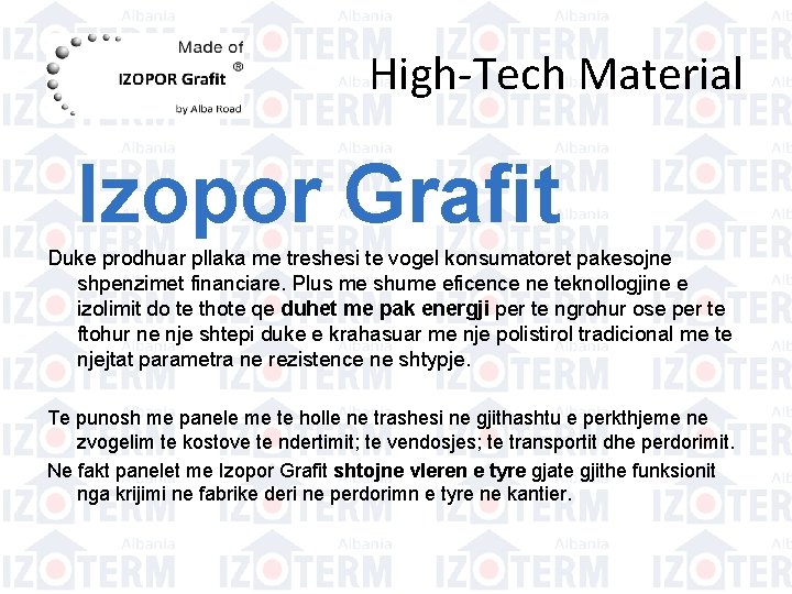 High-Tech Material Izopor Grafit Duke prodhuar pllaka me treshesi te vogel konsumatoret pakesojne shpenzimet