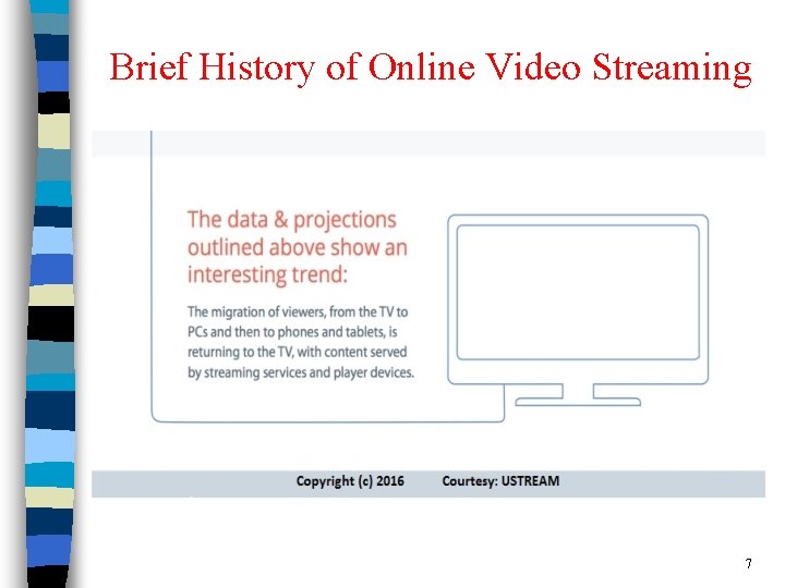 Brief History of Online Video Streaming 7 