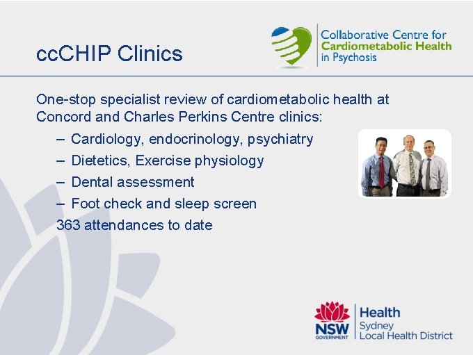 cc. CHIP Clinics One-stop specialist review of cardiometabolic health at Concord and Charles Perkins