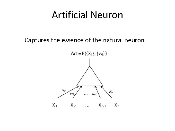 Artificial Neuron Captures the essence of the natural neuron 