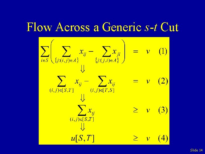 Flow Across a Generic s-t Cut Slide 14 