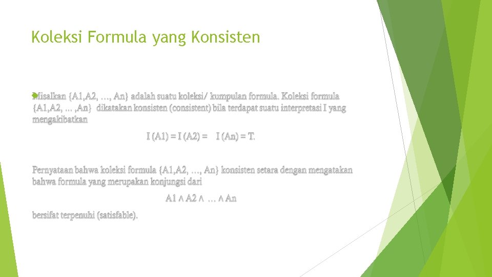 Koleksi Formula yang Konsisten 