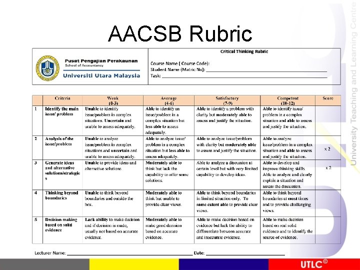 AACSB Rubric 