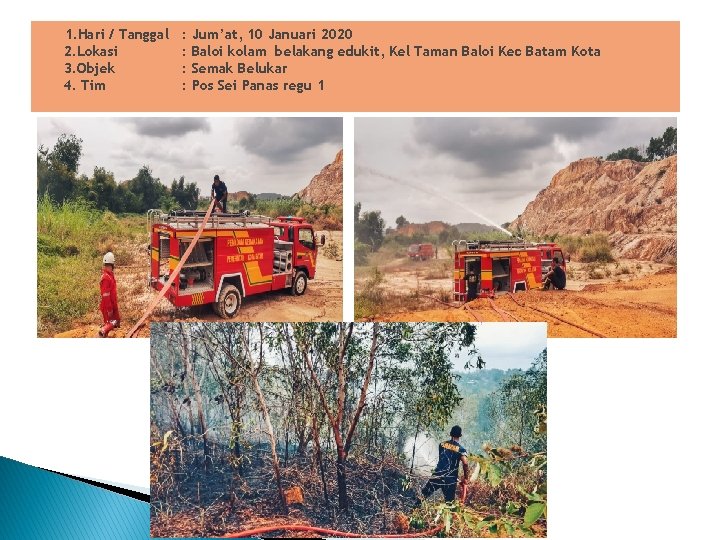 1. Hari / Tanggal 2. Lokasi 3. Objek 4. Tim : : Jum’at, 10