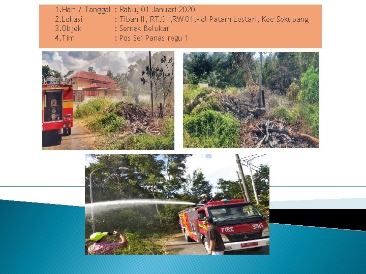 1. Hari / Tanggal 2. Lokasi 3. Objek 4. Tim : : Rabu, 01