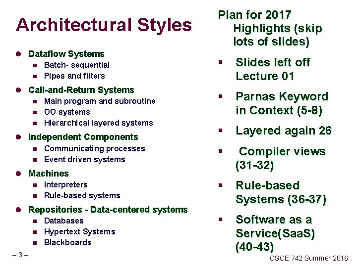 Architectural Styles l Dataflow Systems n n Batch- sequential Pipes and filters l Call-and-Return Architectural Styles l Dataflow Systems n n Batch- sequential Pipes and filters l Call-and-Return