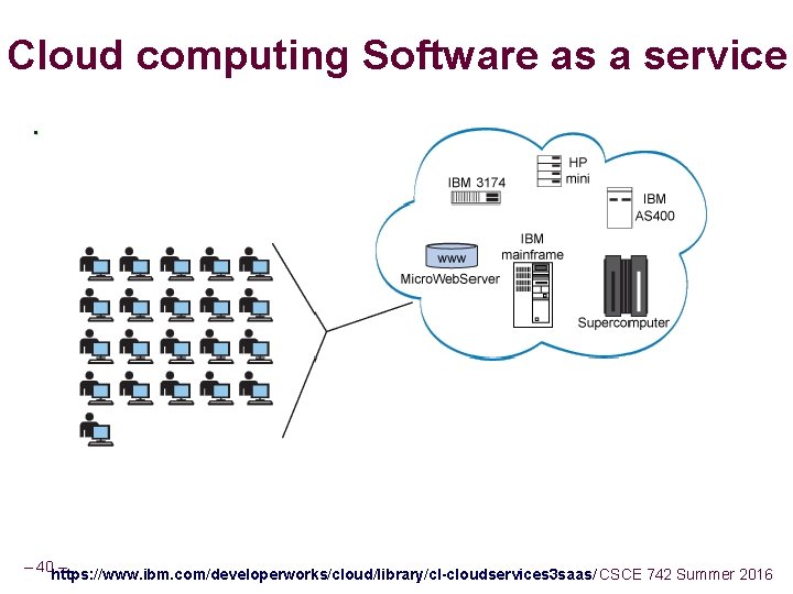 Cloud computing Software as a service. – 40 – https: //www. ibm. com/developerworks/cloud/library/cl-cloudservices 3 Cloud computing Software as a service. – 40 – https: //www. ibm. com/developerworks/cloud/library/cl-cloudservices 3
