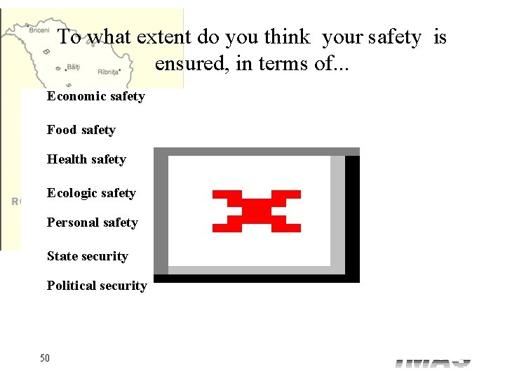 To what extent do you think your safety is ensured, in terms of. .