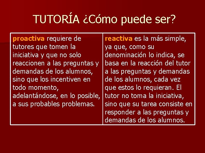 TUTORÍA ¿Cómo puede ser? proactiva requiere de tutores que tomen la iniciativa y que