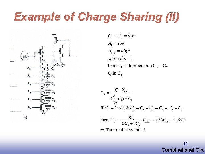 Example of Charge Sharing (II) 15 EE 141 Combinational Circu Example of Charge Sharing (II) 15 EE 141 Combinational Circu