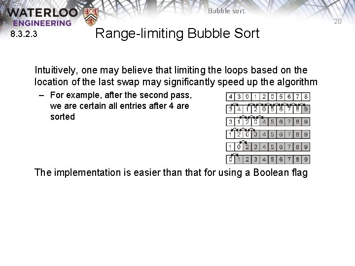 Bubble sort 20 8. 3. 2. 3 Range-limiting Bubble Sort Intuitively, one may believe Bubble sort 20 8. 3. 2. 3 Range-limiting Bubble Sort Intuitively, one may believe