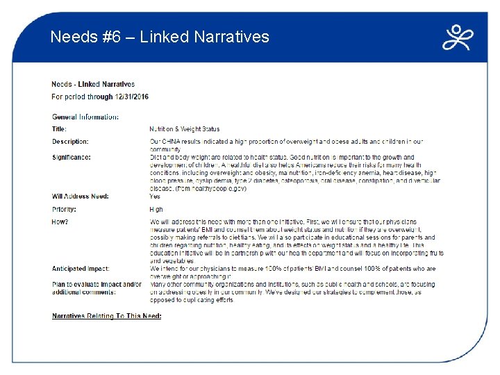 Needs #6 – Linked Narratives 