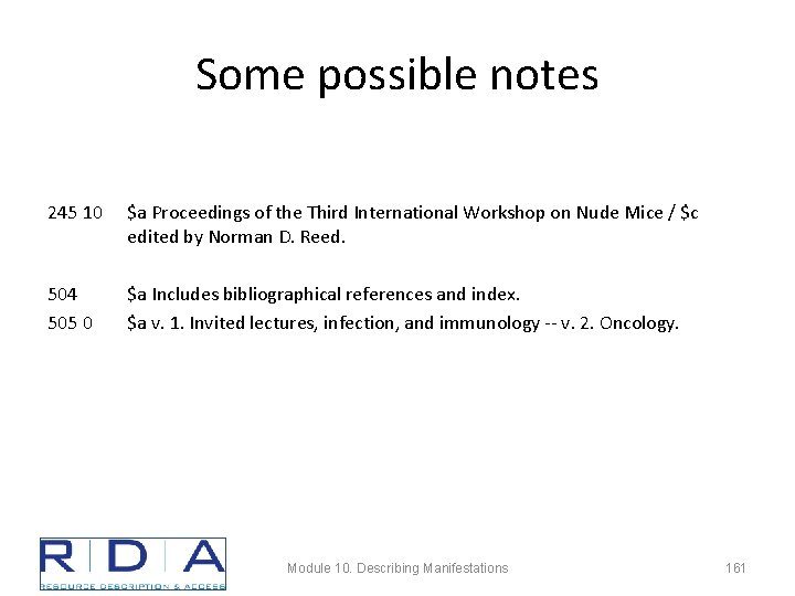 Some possible notes 245 10 $a Proceedings of the Third International Workshop on Nude