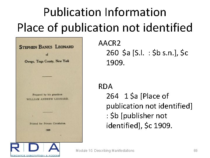 Publication Information Place of publication not identified AACR 2 260 $a [S. l. :
