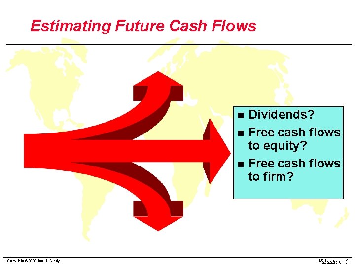 Estimating Future Cash Flows n n n Copyright © 2000 Ian H. Giddy Dividends?