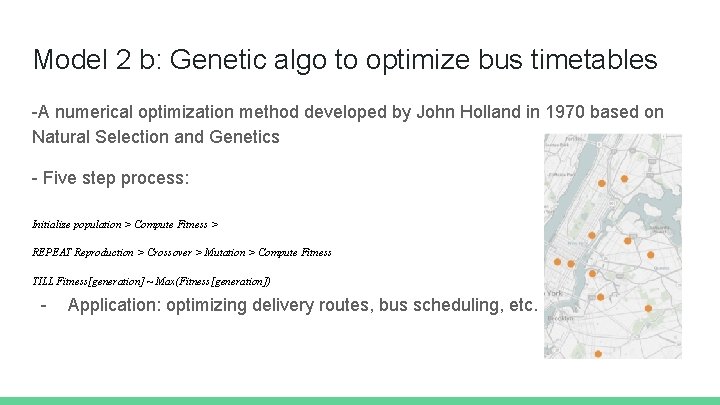 Model 2 b: Genetic algo to optimize bus timetables -A numerical optimization method developed