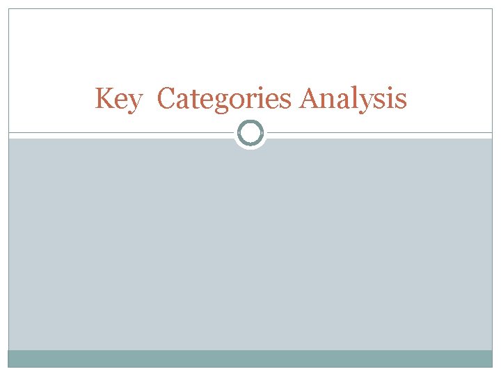 Key Categories Analysis 