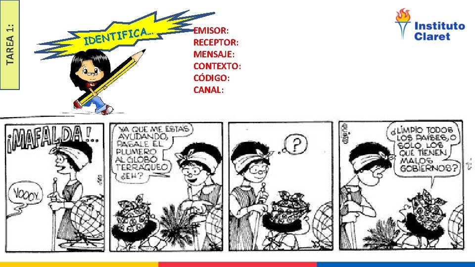 TAREA 1: CA… I F I T IDEN EMISOR: RECEPTOR: MENSAJE: CONTEXTO: CÓDIGO: CANAL: