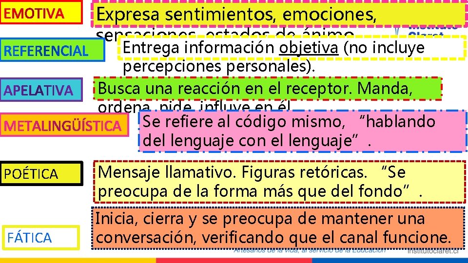 Expresa sentimientos, emociones, sensaciones, estados de ánimo. Entrega información objetiva (no incluye percepciones personales).