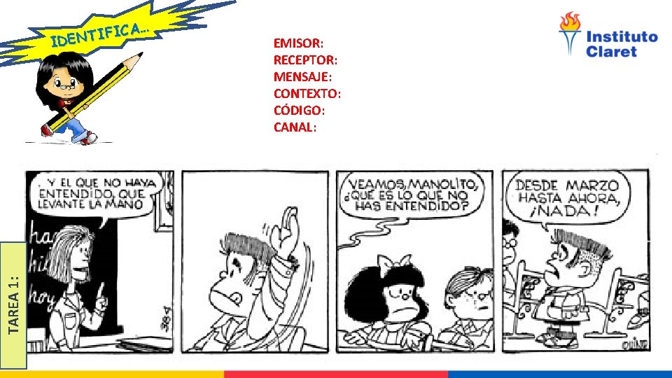TAREA 1: CA… I F I T IDEN EMISOR: RECEPTOR: MENSAJE: CONTEXTO: CÓDIGO: CANAL:
