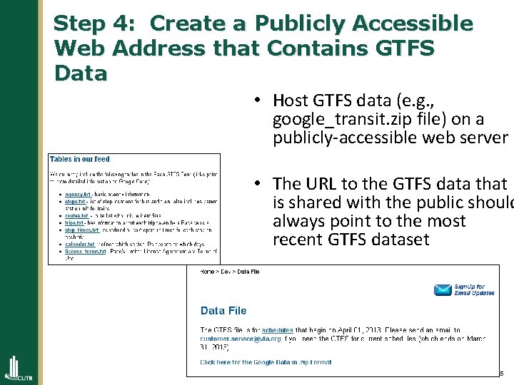 Step 4: Create a Publicly Accessible Web Address that Contains GTFS Data • Host