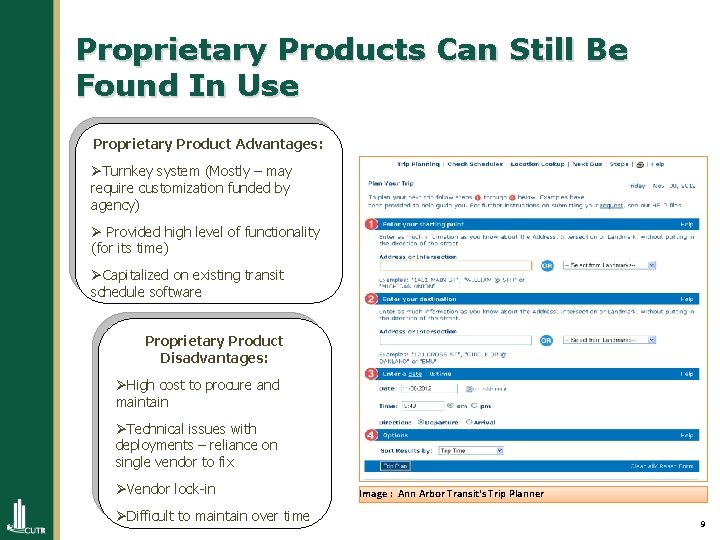 Proprietary Products Can Still Be Found In Use Proprietary Product Advantages: ØTurnkey system (Mostly