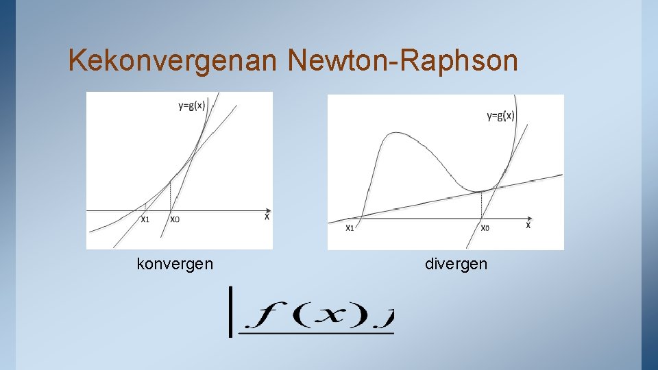 Kekonvergenan Newton-Raphson konvergen divergen 