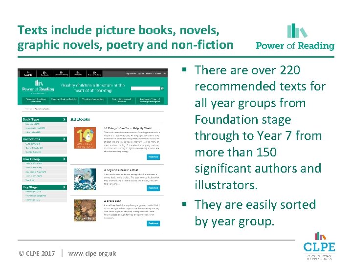 Texts include picture books, novels, graphic novels, poetry and non-fiction § There are over