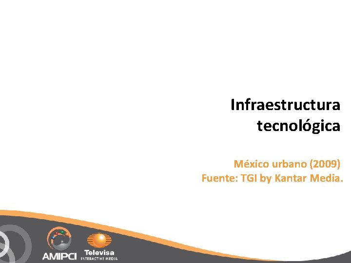 Infraestructura tecnológica México urbano (2009) Fuente: TGI by Kantar Media. 